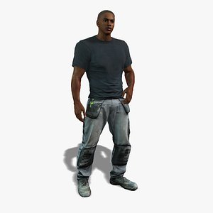 3D Rigged Black Male Character 3D Model
