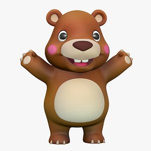 High-Quality Stylized Cartoon Bear Character