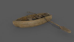 3D model Fishermans boat PBR low-poly game ready