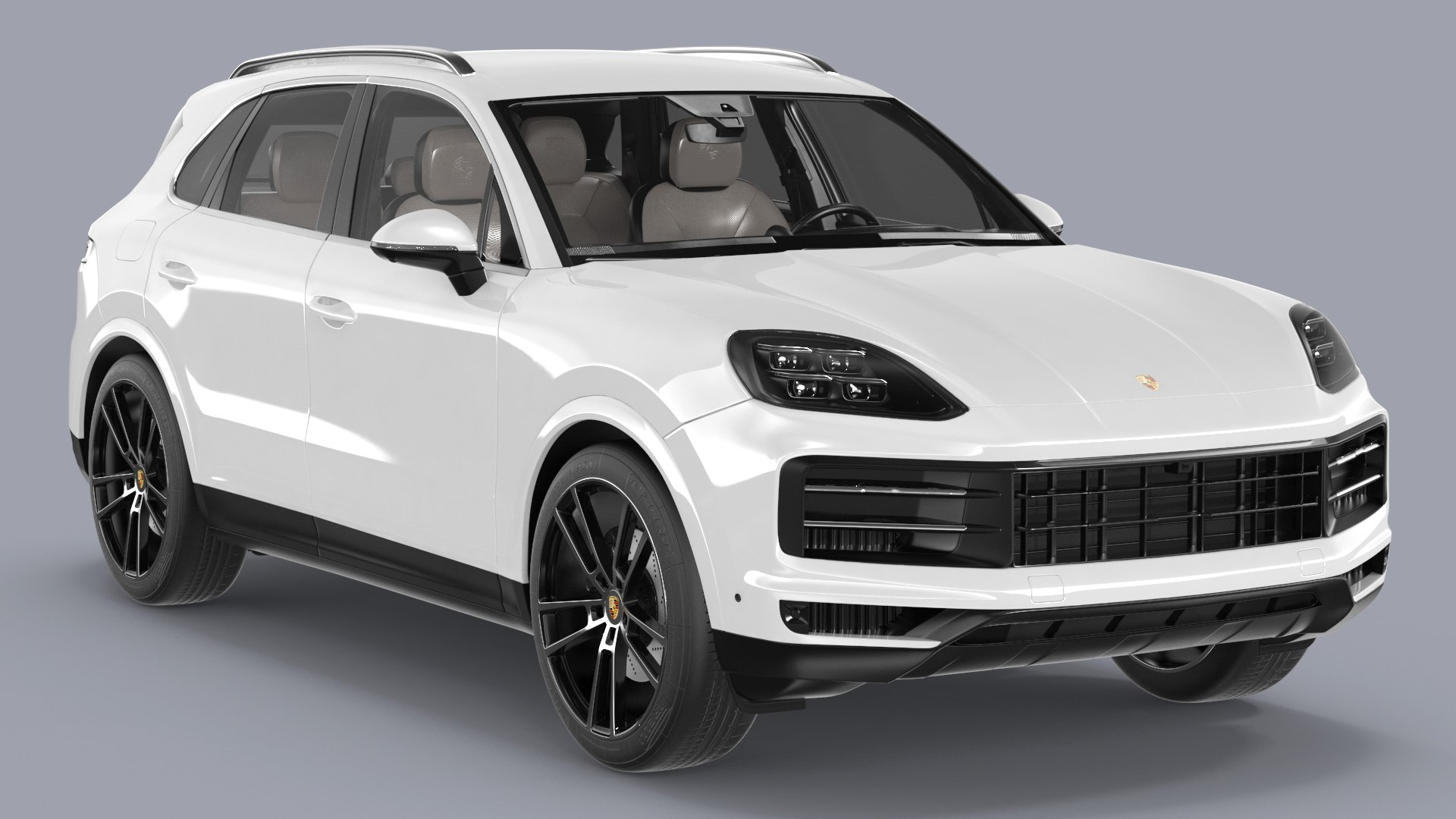 2024 Porsche Cayenne AWD 4dr SUV White 3D model preview