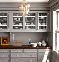 Classic pantry Kitchen interior dinner ware cupboard  porcelain