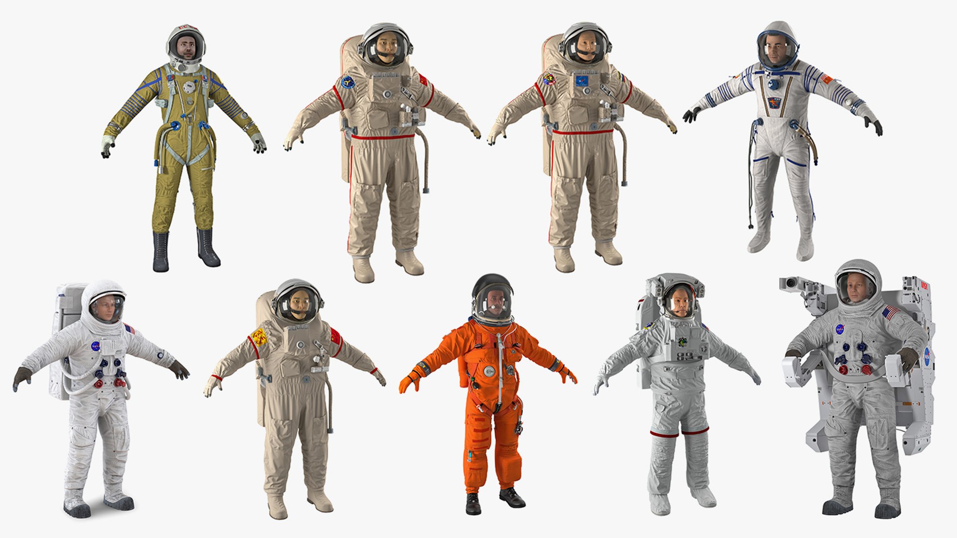 Astronauts Collection 5 3D model https://p.turbosquid.com/ts-thumb/Kh/zkA4a2/Q7/astronautscollection5vray3dmodel002/jpg/1763724740/1920x1080/fit_q87/c3e4f41196d765b3997205b3602b302594deefc6/astronautscollection5vray3dmodel002.jpg