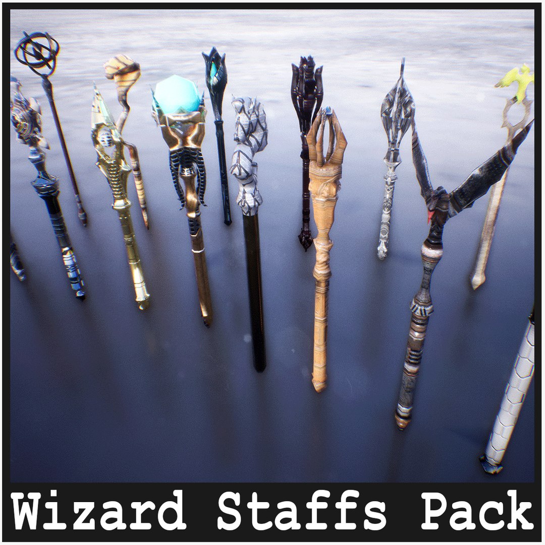 3D Wizard Staffs 15 Assets Model - TurboSquid 1984282