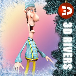 cute christmas elf obj