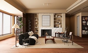 modern living room 3D model