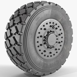 3D Heavy duty michelin military tire with two variationsz