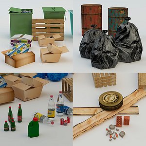 3d model urban debris pack