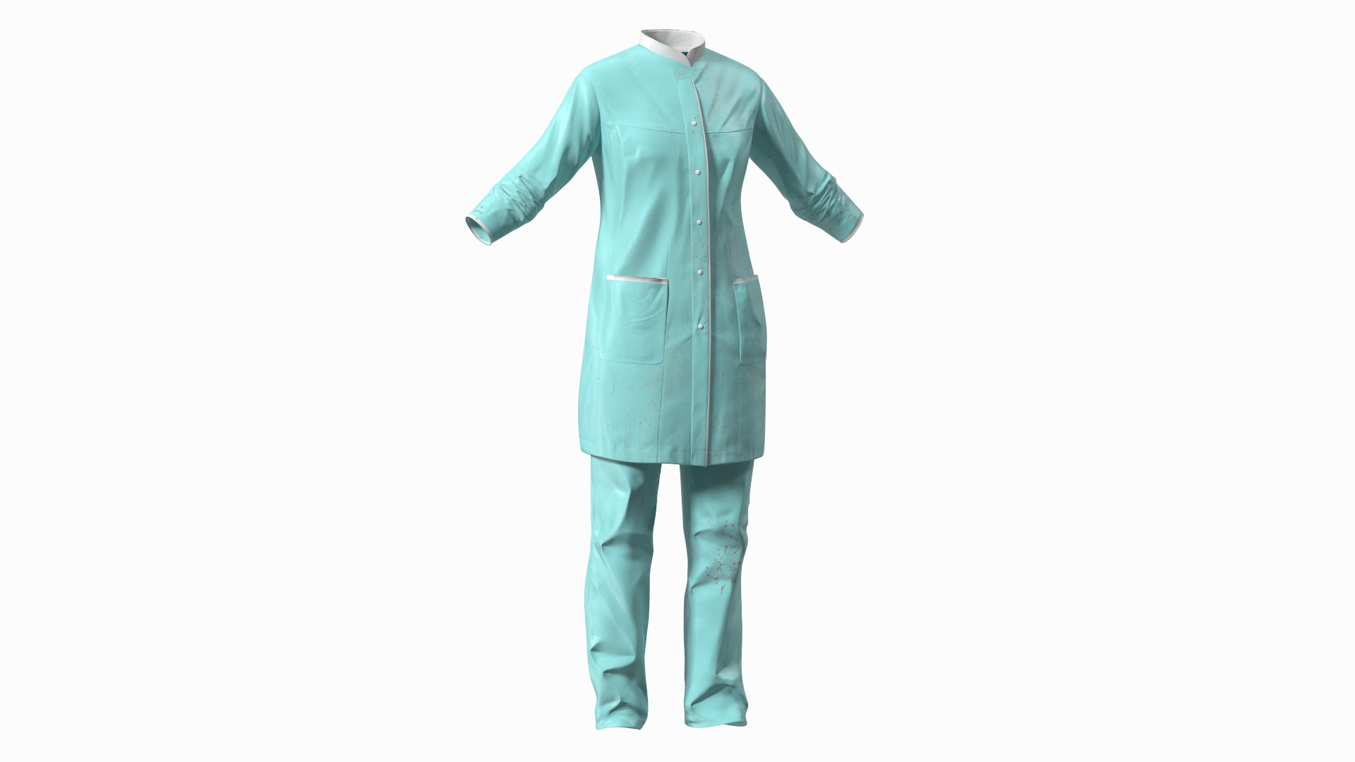 3D Female Lab Coat And Pants Model - TurboSquid 2146893