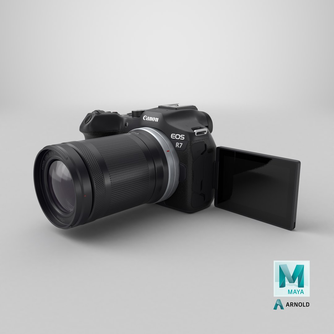 3D model Canon EOS R7 Camera https://p.turbosquid.com/ts-thumb/Ki/EfhUxY/u4/stemcell_maya_arnold_render/png/1739254263/1920x1080/fit_q87/61afd0673401edad5553ee595a9b348e2de966d1/stemcell_maya_arnold_render.jpg