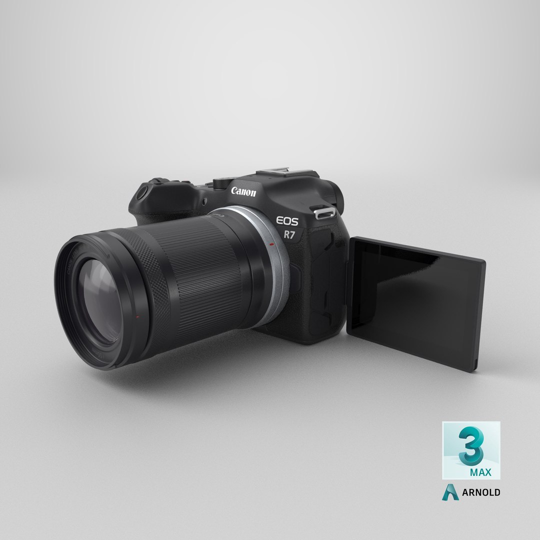 3D model Canon EOS R7 Camera https://p.turbosquid.com/ts-thumb/Ki/EfhUxY/zL/stemcell_max_arnold_render/png/1739254344/1920x1080/fit_q87/bd29f99a38d4c1afb1912d99f2b6fedf1fb532f4/stemcell_max_arnold_render.jpg
