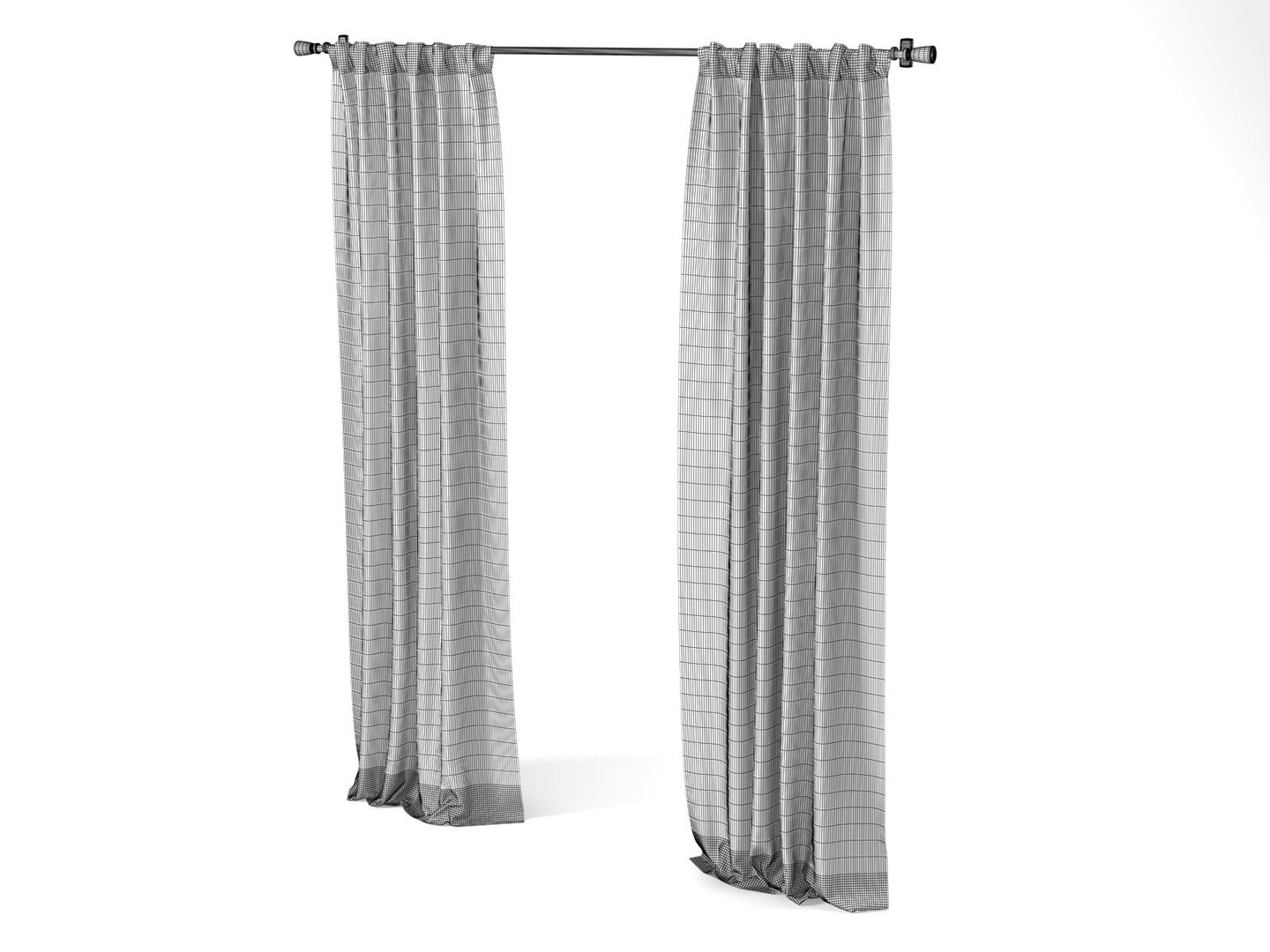 3D jacquard grey curtains - TurboSquid 1226155