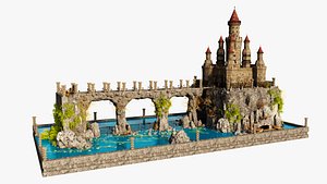 Fantasy Castle Bridge 3D model