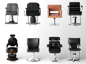 Barber Salon Hairdressing Chair Collection 3D Model 3D model