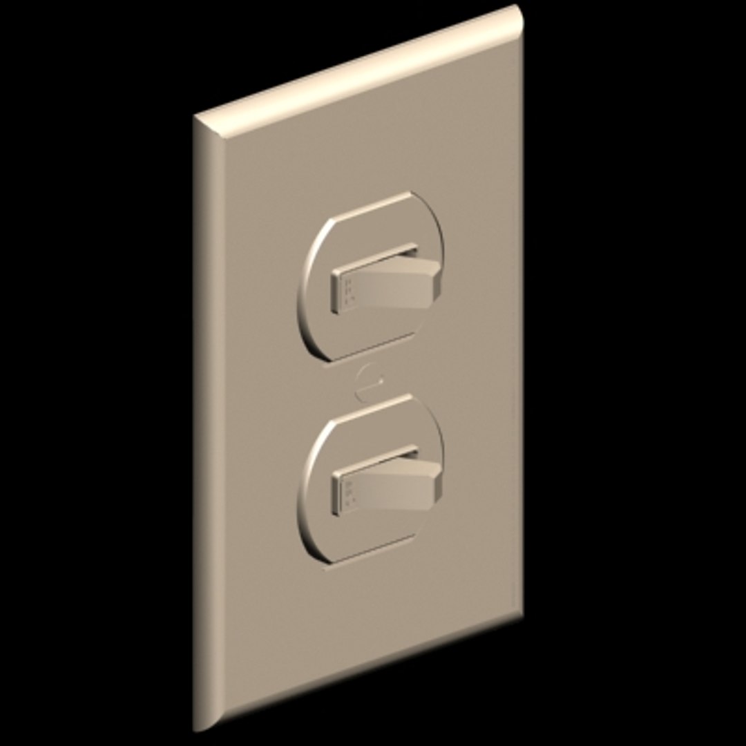 Toggle Light Switch Duplex 3d Model