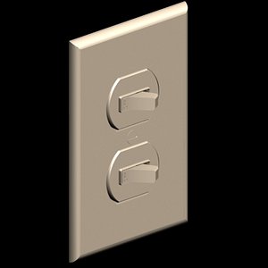 toggle light switch duplex 3d model