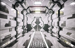 concept sci fi corridor 3D model
