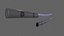 PBR Katana Japanese Sword Grey V3 3D model