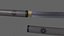 PBR Katana Japanese Sword Grey V3 3D model