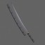 PBR Katana Japanese Sword Grey V3 3D model