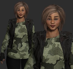 3D FEMALE CHARACTER CASUAL OUTFIT - Rigged Game Ready NPC 3D model