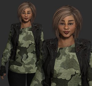3D FEMALE CHARACTER CASUAL OUTFIT - Rigged Game Ready NPC