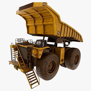 3D model Dirty Mining Truck All PBR Unity UE Textures Included