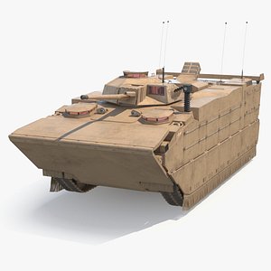 3D model US Marine Amphibious Assault Vehicle Wet Rigged for Cinema 4D