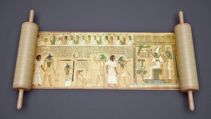 3D egyptian book dead papyrus model