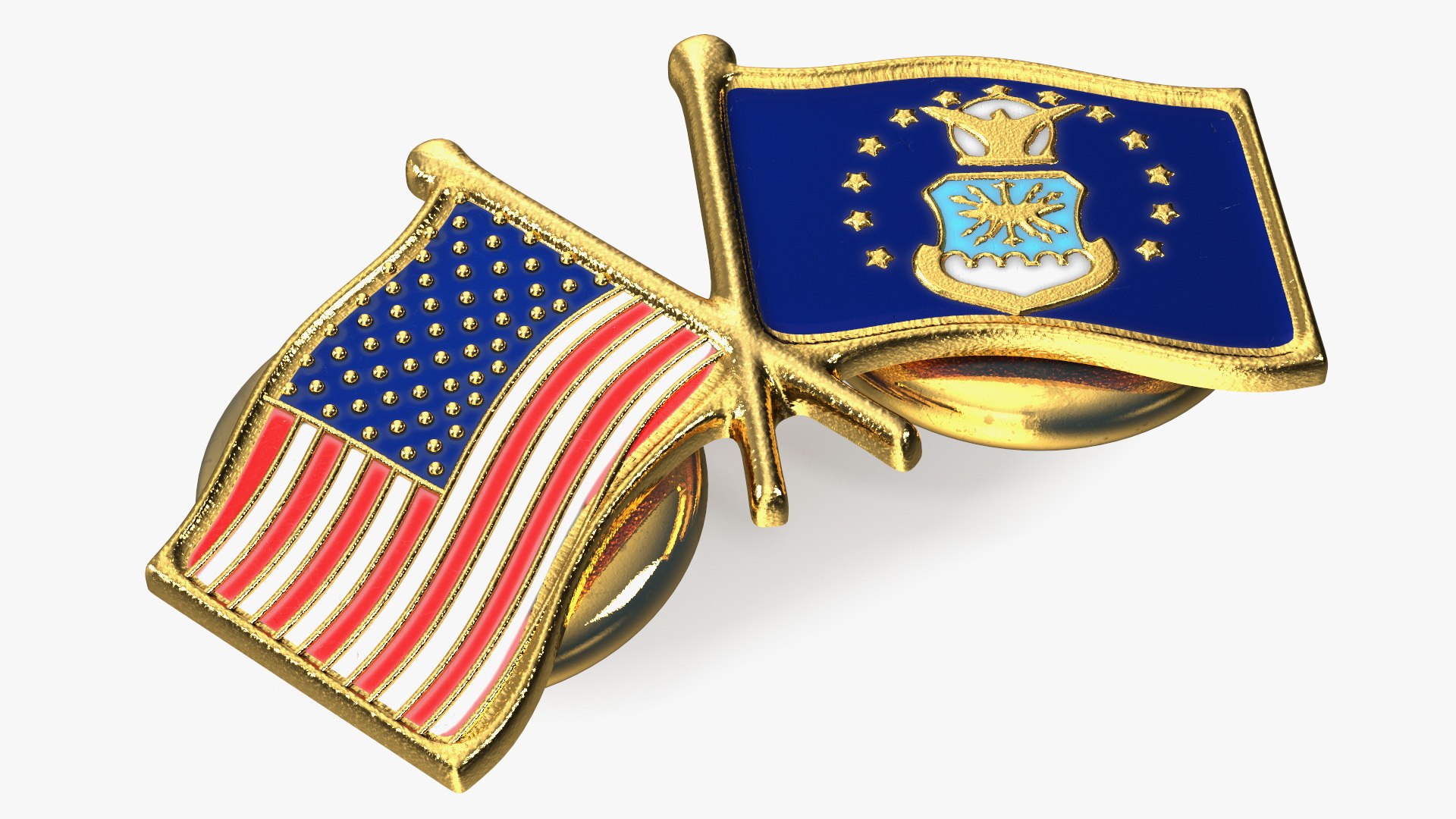 Us And Air Force Lapel Pin Model - Turbosquid 2123596