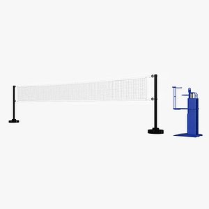 3D model Volleyball Grid with Referee Tower