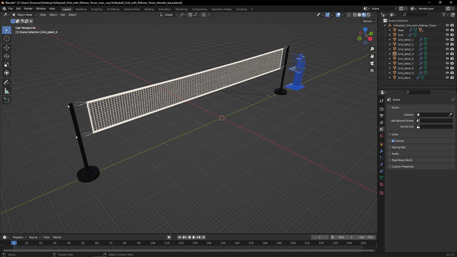 3D model Volleyball Grid with Referee Tower https://p.turbosquid.com/ts-thumb/Kj/60MhFW/iC/volleyballgridwithrefereetowervray3dmodel035/jpg/1724874472/1920x1080/fit_q87/364eac09af5523f4568b91aad09d6b83ada8c835/volleyballgridwithrefereetowervray3dmodel035.jpg