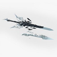 Magical style cold weapon black and white energy sword