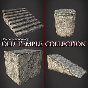 3d model old temple assets