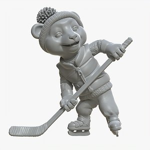 Printable Tiger Cub Hockey Player