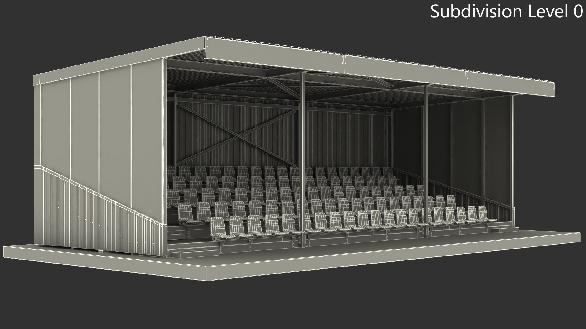 3D Stadium Tribunes With Roof - TurboSquid 2300521
