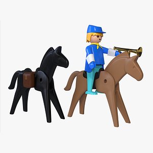 Playmobil Cavalry Privat with Trumpet