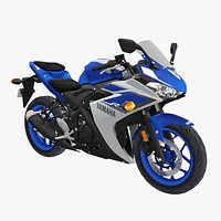 Yamaha R3 Motorcycle - Low Poly