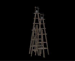 Ancient Chinese Salt Well Wooden Derrick Salt Well model