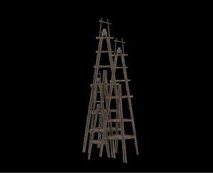 Ancient Chinese Salt Well Wooden Derrick Salt Well