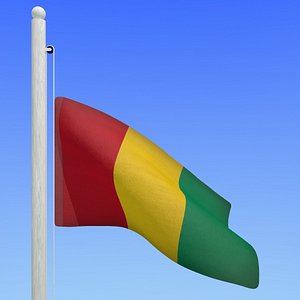 flag guinea - loop 3d max