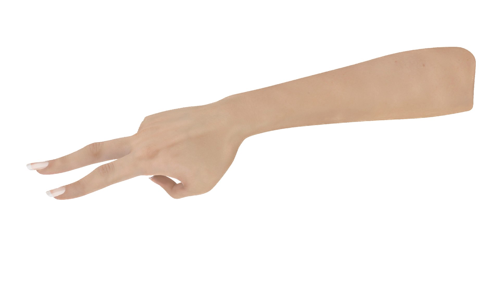 European Woman Hand Victory Sign Pose 3D model preview