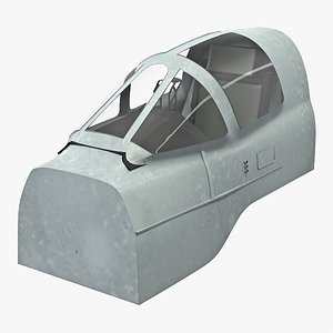 3D model attack plane cockpit