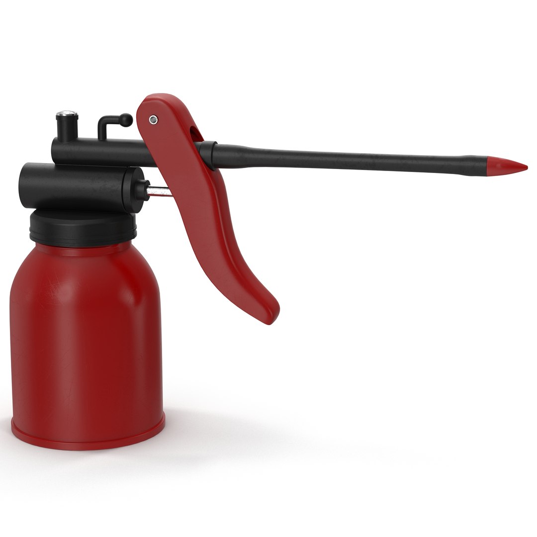 Oil Can 3 Red 3D Model 3D model preview