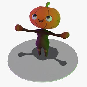 3D SMALL TENDER PUMPKIN LOWPOLY CHARACTER model