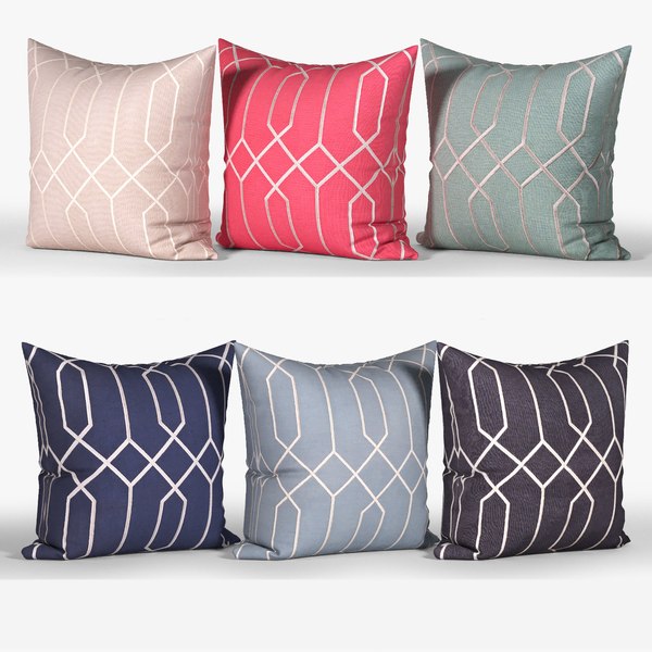 3D decorative pillows houzz set TurboSquid 1661338