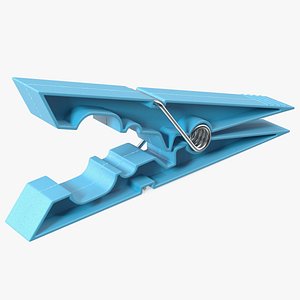 Clothespin Blue Pressed 3D model