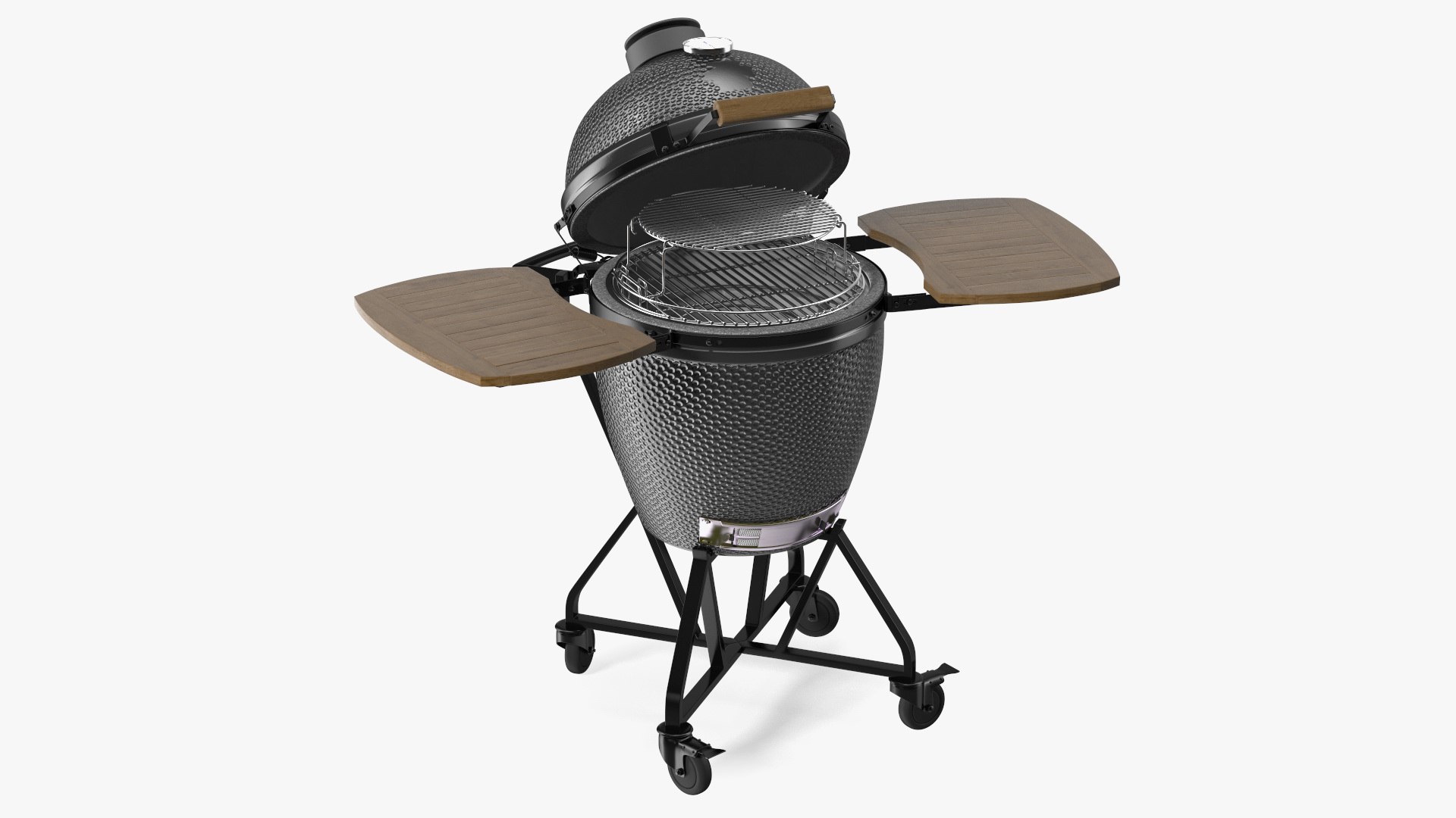 Kamado Style Bbq Grill Open 3D model preview