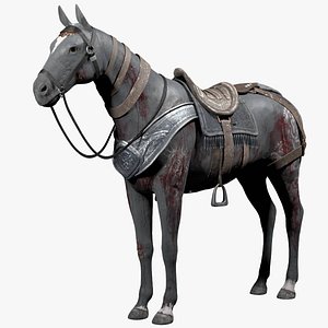 3d model wounded warrior horse