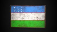 Old Picture Frame With Uzbekistan  Flag - Game Ready PBR Low-poly 3D Model