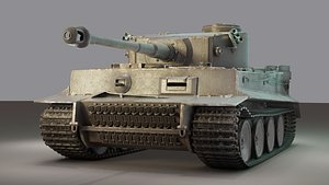 3D tiger 1 tank pbr